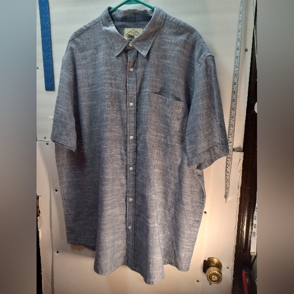 St. John’s Bay 30% Linen Classic Fit XXL Blue Business Casual Shirt Office Event - Picture 14 of 15